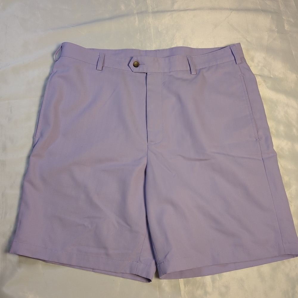 Donald Ross Mens Size 38‎ x 8"  Polyester Golf Chino Shorts Lavender Stretch